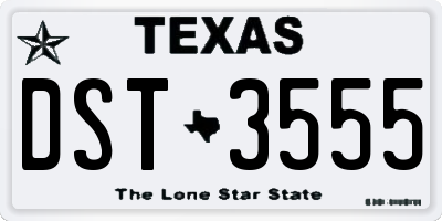 TX license plate DST3555