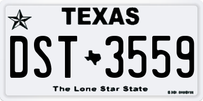 TX license plate DST3559