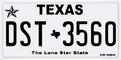 TX license plate DST3560