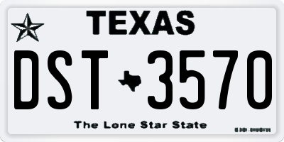 TX license plate DST3570