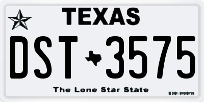 TX license plate DST3575