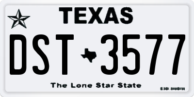 TX license plate DST3577
