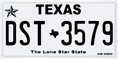TX license plate DST3579