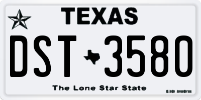 TX license plate DST3580