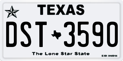 TX license plate DST3590