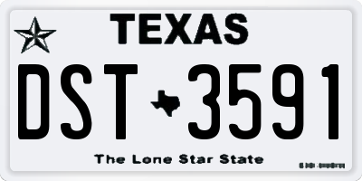TX license plate DST3591