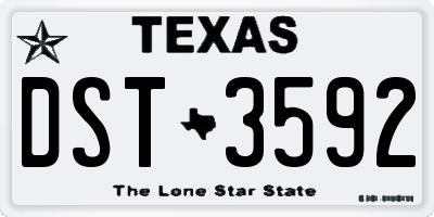 TX license plate DST3592