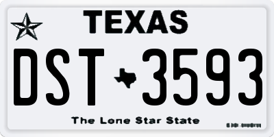 TX license plate DST3593