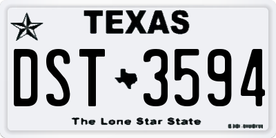 TX license plate DST3594