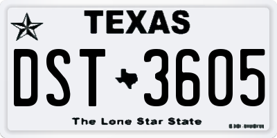 TX license plate DST3605