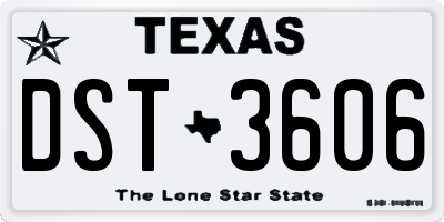 TX license plate DST3606