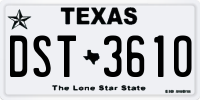 TX license plate DST3610