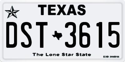 TX license plate DST3615