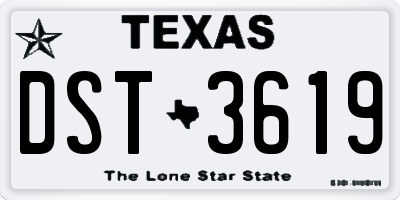 TX license plate DST3619