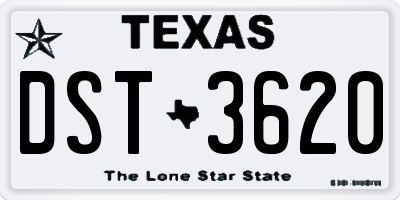 TX license plate DST3620