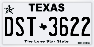 TX license plate DST3622
