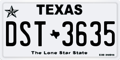 TX license plate DST3635