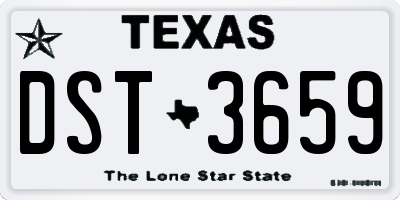 TX license plate DST3659