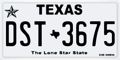 TX license plate DST3675