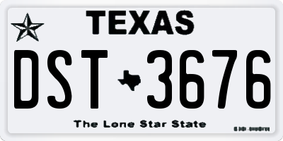 TX license plate DST3676