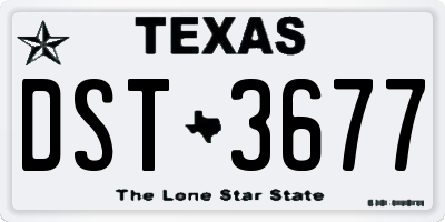 TX license plate DST3677