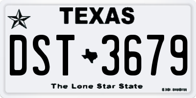 TX license plate DST3679