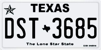 TX license plate DST3685