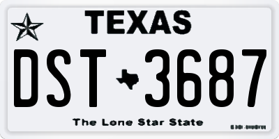 TX license plate DST3687