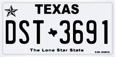 TX license plate DST3691