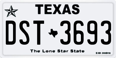 TX license plate DST3693
