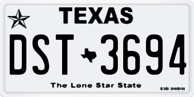 TX license plate DST3694