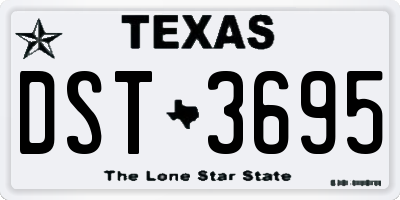TX license plate DST3695