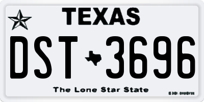 TX license plate DST3696