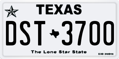 TX license plate DST3700
