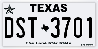 TX license plate DST3701