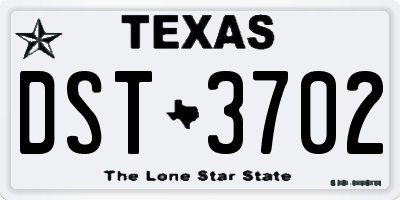 TX license plate DST3702