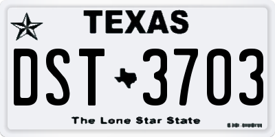 TX license plate DST3703