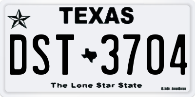 TX license plate DST3704