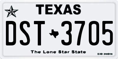 TX license plate DST3705