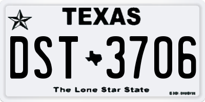 TX license plate DST3706