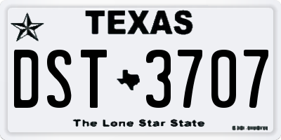 TX license plate DST3707