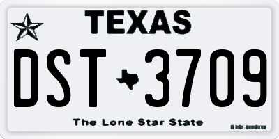 TX license plate DST3709