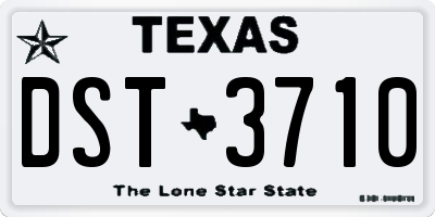 TX license plate DST3710