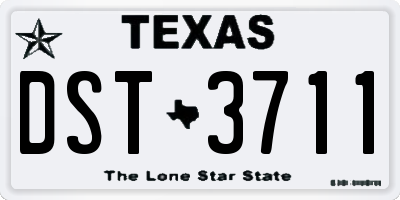 TX license plate DST3711