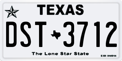 TX license plate DST3712