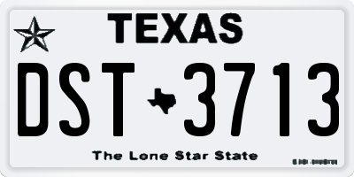 TX license plate DST3713