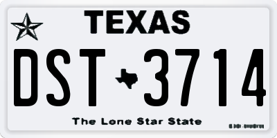 TX license plate DST3714
