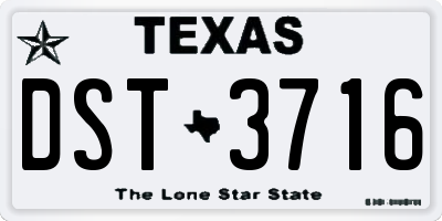 TX license plate DST3716