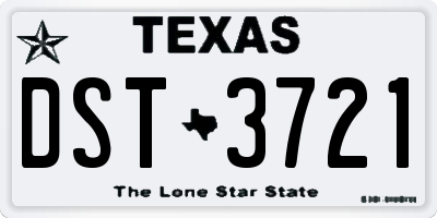 TX license plate DST3721
