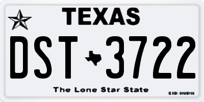 TX license plate DST3722